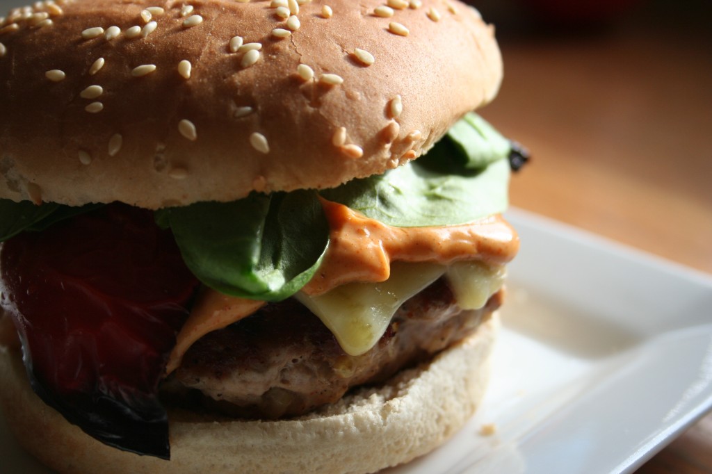 turkey burger with smoky aioli