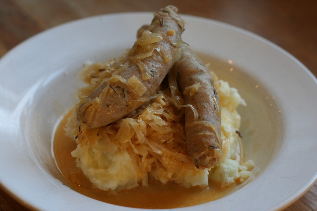 sauerkraut and sausage paprikash